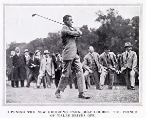 Teeing: Prince of Wales drives from the first tee - Richmond