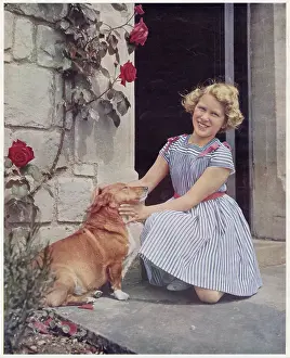Apr25: Princess Anne with Sugar the corgi
