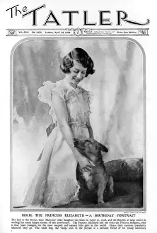 Petting: Princess Elizabeth on her birthday, 1939