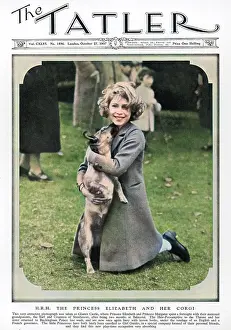 Princess Elizabeth and her corgi
