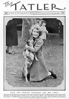 Princess Elizabeth and her corgi