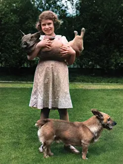 Princess Elizabeth and corgis