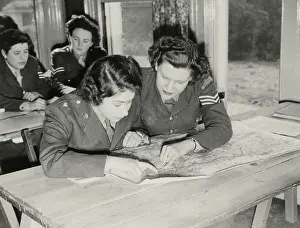 Ranks: Princess Elizabeth at map reading class, 1945