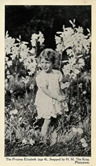 Mar16: Princess Elizabeth playing amid the lilies