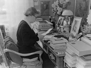 Deposed: Princess Hermine Reuss of Greiz at her desk