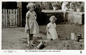 Thurston: Princesses Elizabeth and Margaret playing in a sandpit