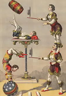 Troupe: Print of an acrobatic act