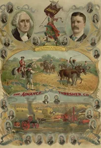 Threshing: Print - the advance in threshing, from President