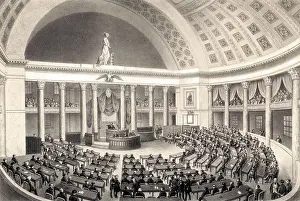 Legislation: Print of the House of Representatives chamber, Washington DC
