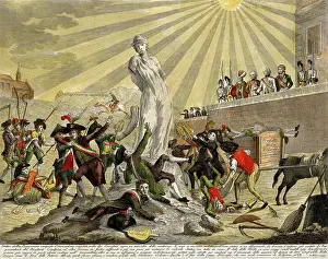 Collocated: Print showing the Statue of