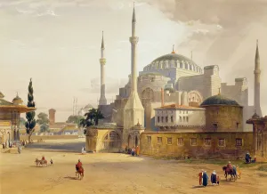 Ayasofya: Print shows exterior view of Ayasofya Mosque