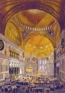 Ayasofya: Print shows nave of Ayasofya Mosque