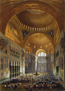 Ayasofya: Print shows nave of Ayasofya Mosque