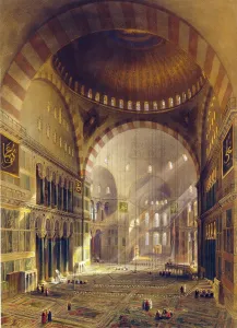 Ayasofya: Print shows nave of Ayasofya Mosque