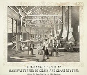 Blacksmith: Print - a view of the building interior of H.C