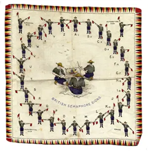 Semaphore: Printed cotton hankerchief. British Semaphore