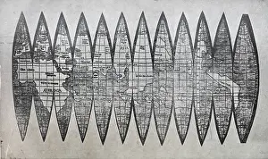 Waldseemuller: Printed map, Museum, La Isabela, Dominican Republic