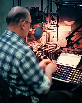 Linotype: Printer Working Typesetting on Linotype Machine