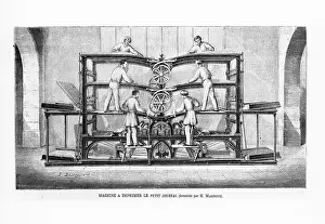 Tropmi: Printing machine for Le Petit Journal, engraving