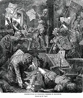 1462: printing press - Mainz - violence - Adolph II