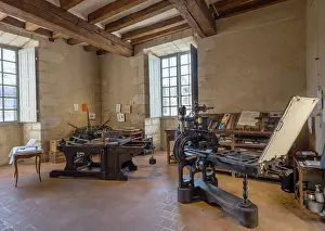 Touraine: Printing workshop, Musee Balzac, Chateau de Sache