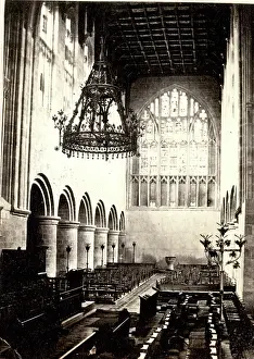 Font: Priory Church, Malvern, interior looking West