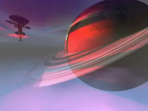 Orbital: Prism effects from a space station light up a nearby planet