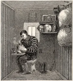 Gaol: Prison cell at Portland Prison, 1863