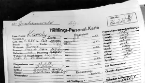 Bureaucracy: Prisoner identity card of Kolo Karoly, a Norwegian gypsy int