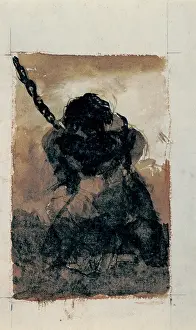 Sanguine: Prisoner silhouette chained frontways