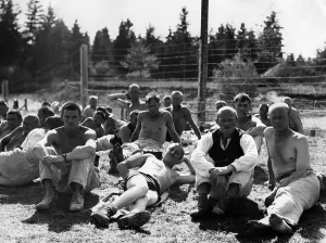 Shirtless: Prisoners in the Dachau concentration camp, 1933