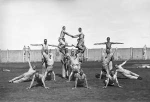 Shirtless: Prisoners in the Dachau concentration camp, 1933