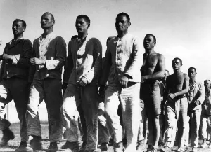 Shirtless: Prisoners in the Dachau concentration camp