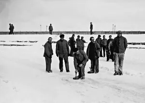 Curling: Prisoners of Dachau concentration camp playing curling