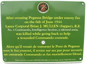 Dday: Private B. J. Mullen Memorial Plaque, Pegasus Museum