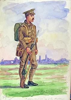 Resided: Private in full marching order, E Company