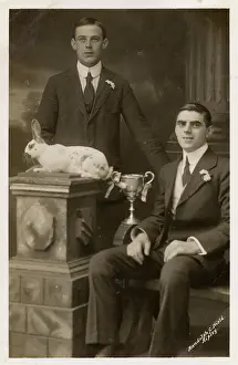 Starched: A Prize-winning rabbit and two proud owners (and cup!)