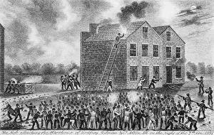 Vigilantes: A Pro-slavery mob burning down the building ?