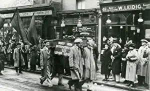 Aldgate: Procession in Aldgate during Spanish Civil War