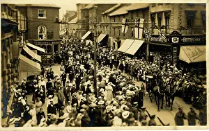 Leicestershire: Procession by British Shoe Company Store, Leicester, Leicest