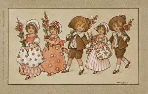 Hollyhocks: Procession of children