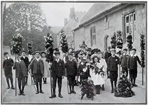Iffley: Procession of Edwardian children on May Day 1908