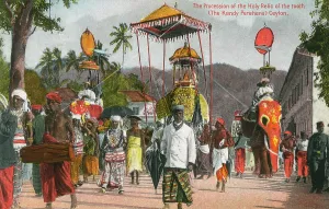 Kandy: Procession, Holy Relic of the Tooth, Ceylon (Sri Lanka)