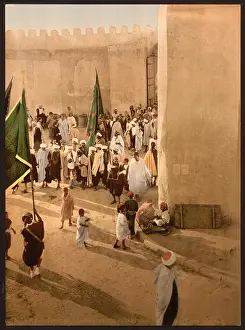 Kairwan: A procession, Kairwan, Tunisia