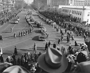 Limousines: Procession of limousines as President Harry Truman
