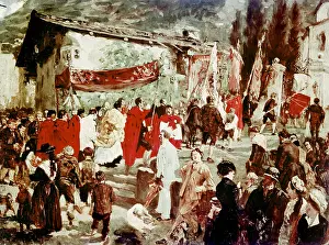 Copie: Procession in Tyrol, by Degas