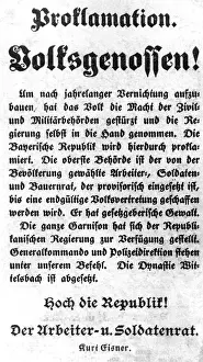 Proclamation: Proclamation of the Bavarian Republic, 1918