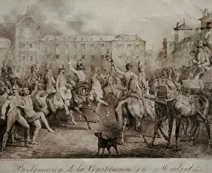 Triennium: Proclamation of the Constitution in Madrid, 1820