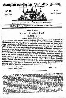 Proclaim: Proclamation of the emperor in Versailles, 1871