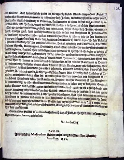 1605: Proclamation of King James